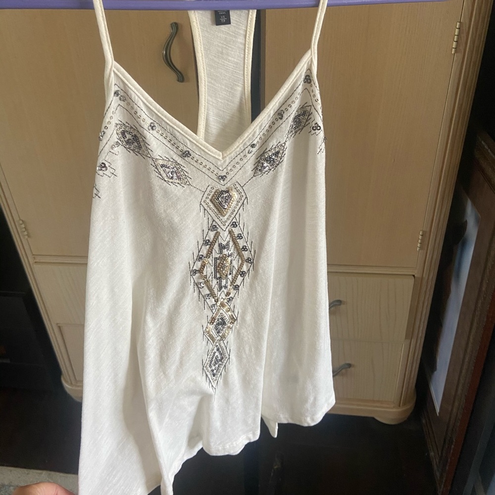 Express sequin tank top